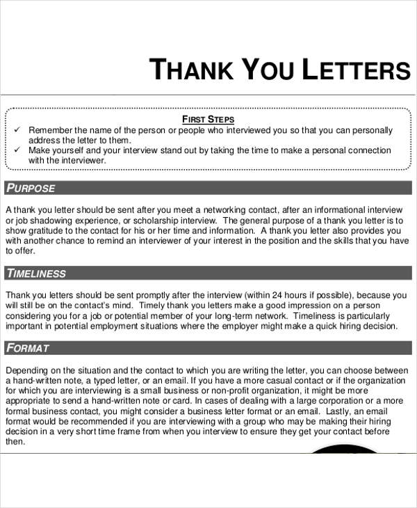 13 Sample Formal Thank You Letter Free Sample Example Format