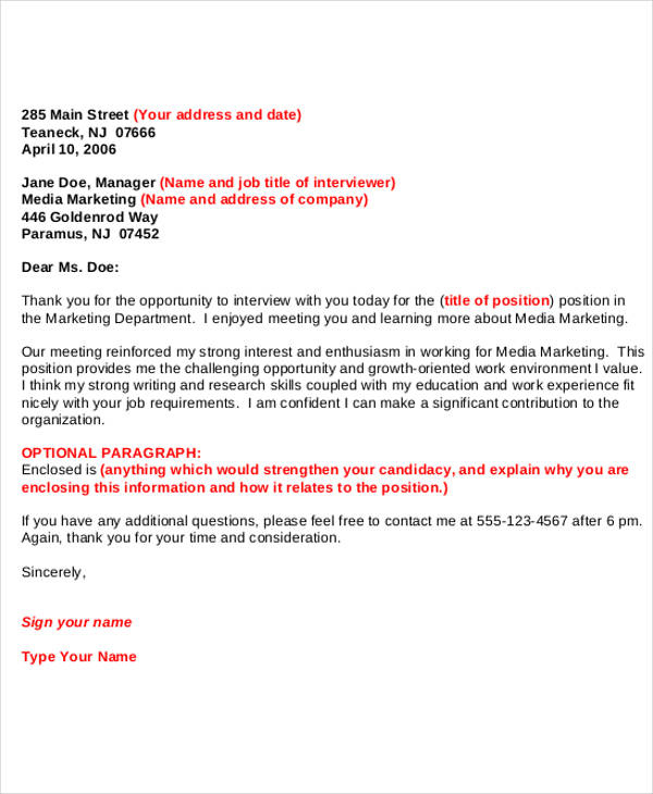 13 Sample Formal Thank You Letter Free Sample Example Format
