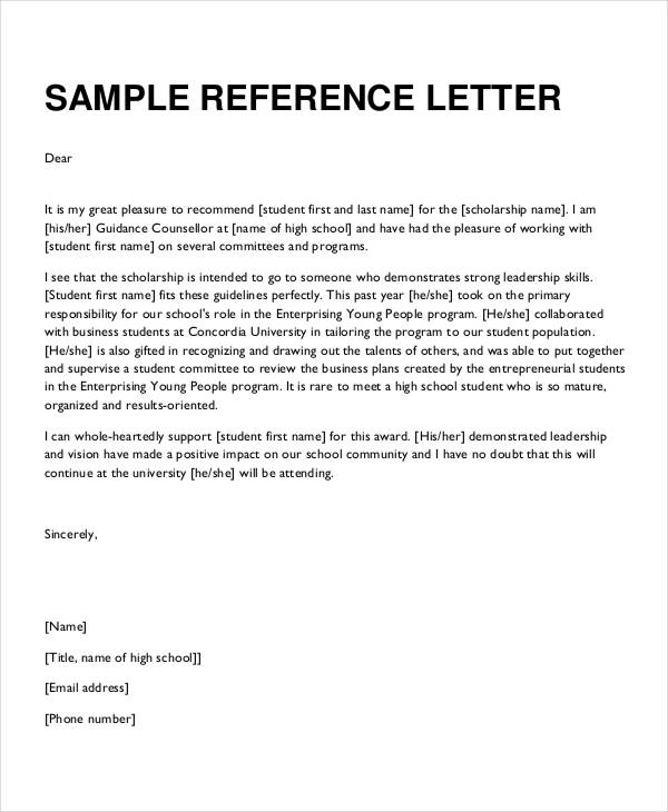 Formal Reference Letter 9 Free Word PDF Documents Download