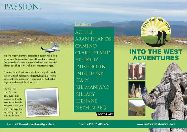 adventure travel company brochure