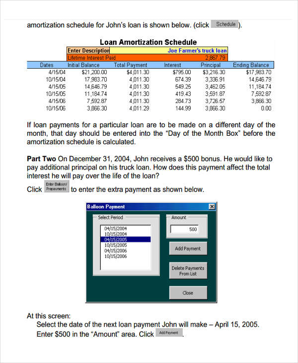 monthly loan amortization schedule