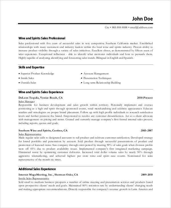 13+ Sales Executive Resume Templates in Word InDesign Apple Pages