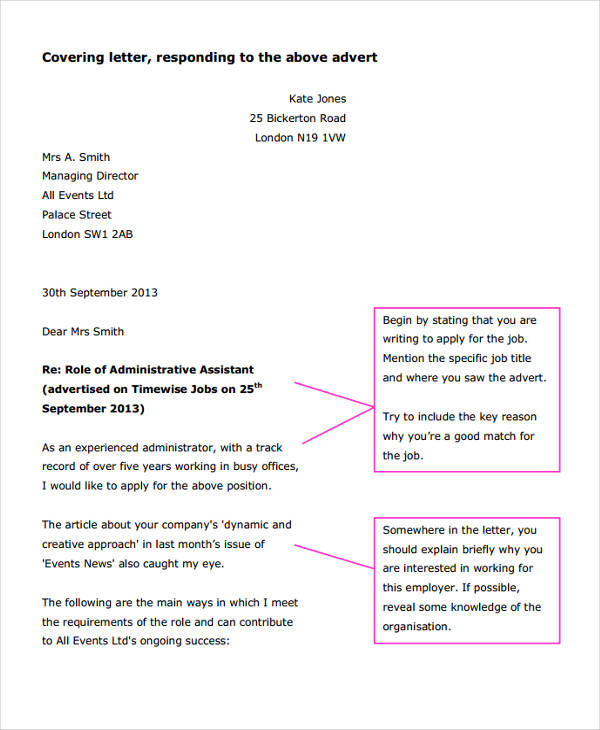 14+ Job Application Letters for Administrative Assistant - DOC, PDF