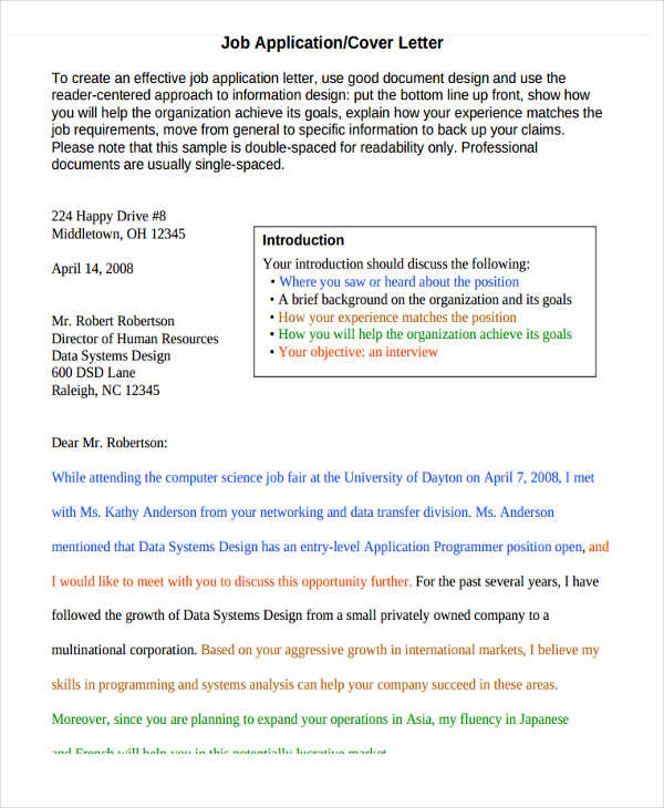 10 Cover Letter Templates And Examples Free Word Pdf Format