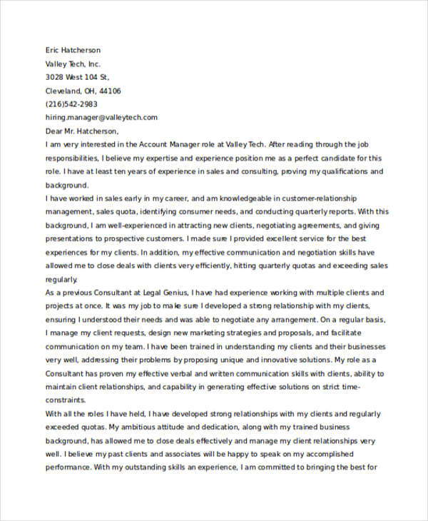 15+ Job Application Letters for Manager - Free Word, PDF Format Download
