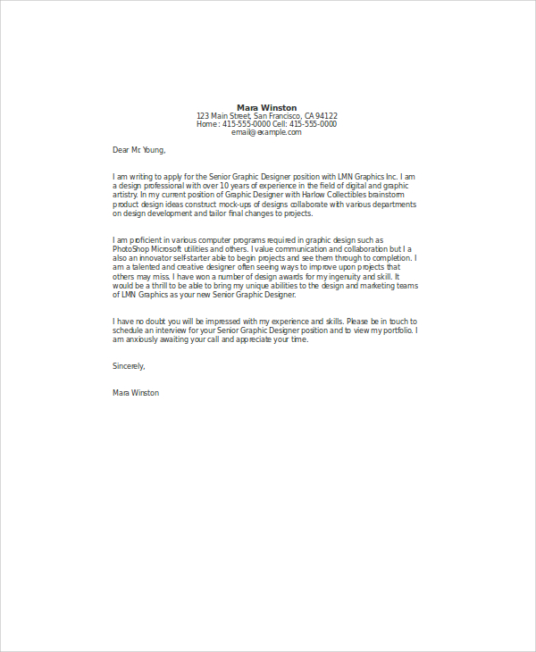 Cover Letter With Design - 89+ Cover Letter Samples