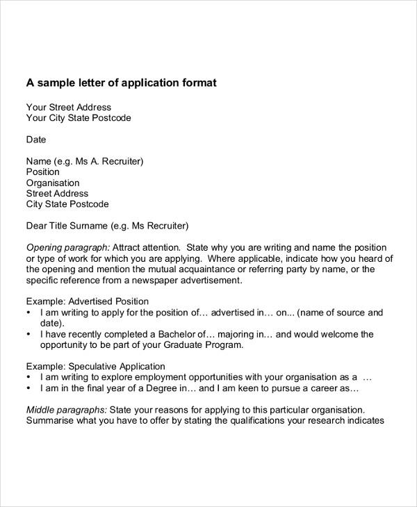 doctor job application letter sample