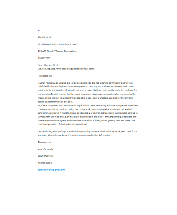 Cover letter template google docs