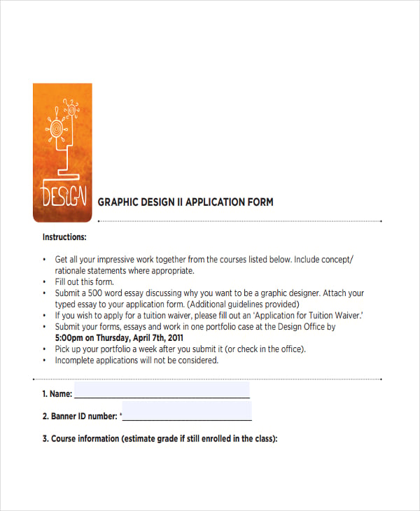 graphic designer application form