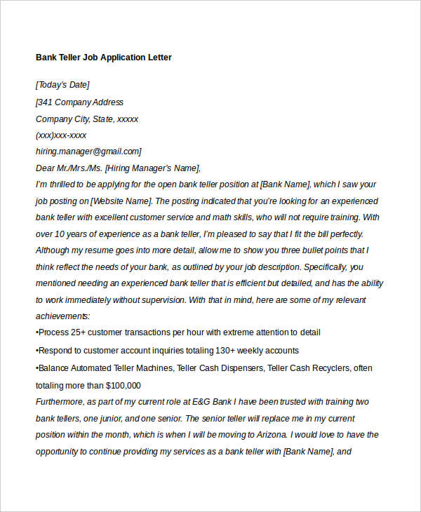 40+ Job Application Letters Format