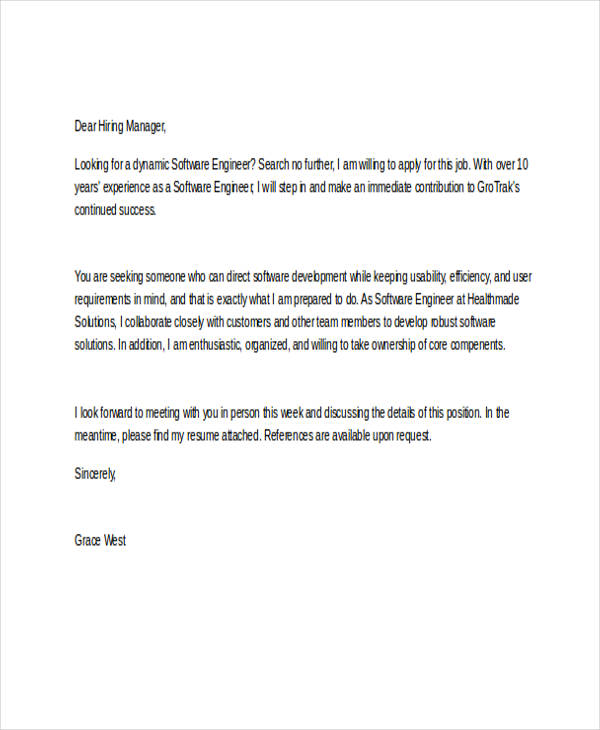 33+ Job Application Letter Templates in Doc