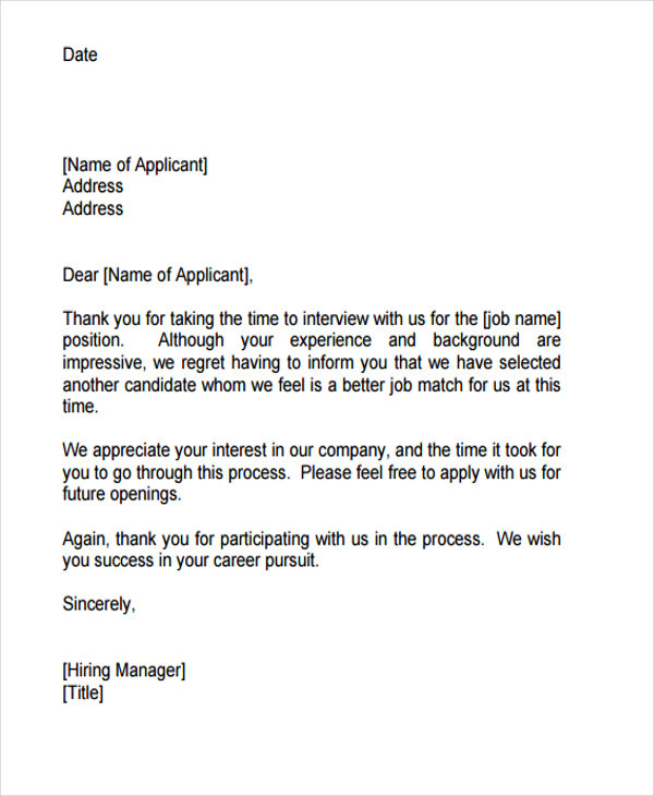 9-job-application-rejection-letters-templates-for-the-applicants-9-free-word-pdf-format
