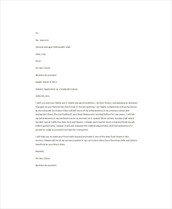 41 Job Application Letter Examples PDF DOC