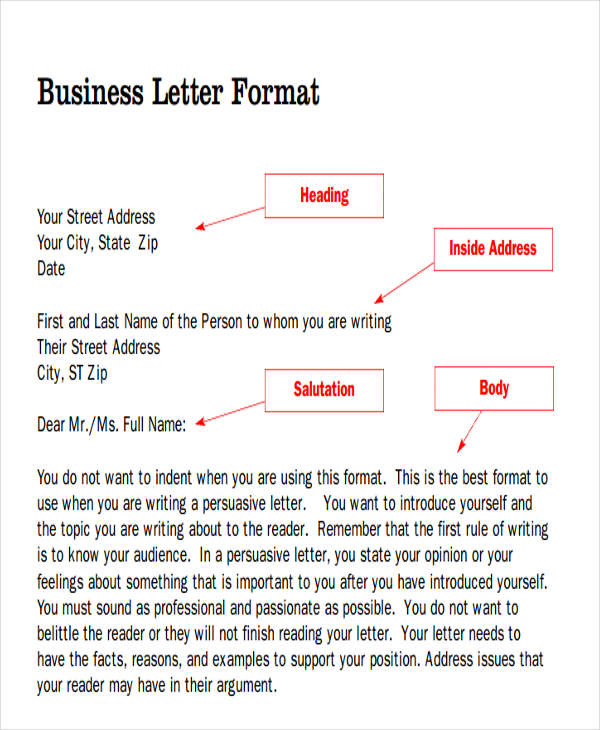 Proper Heading For A Business Letter Collection - Letter Template