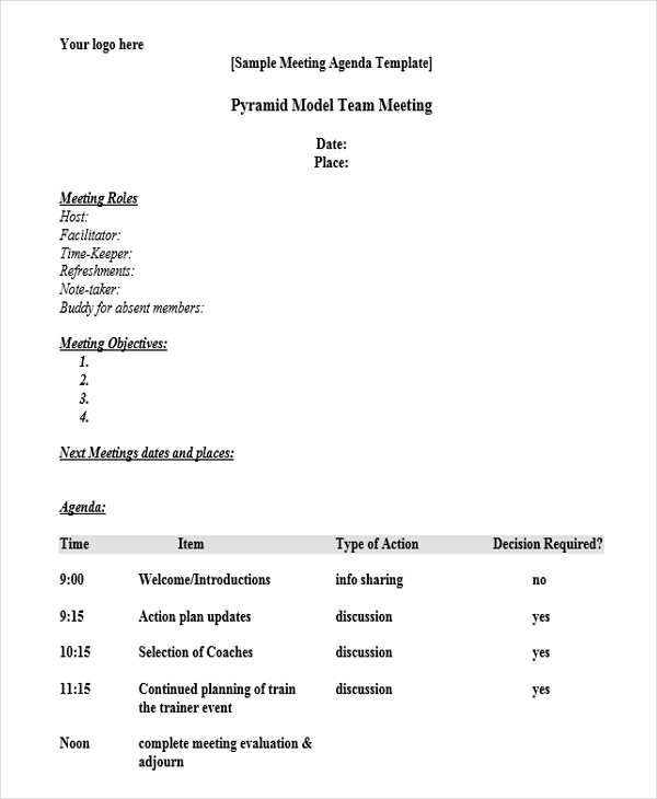 Timed Agenda Template from images.template.net