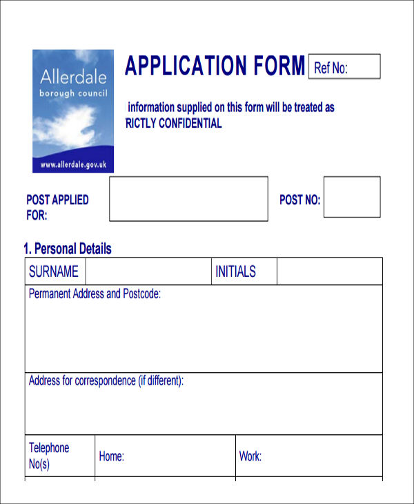 49+ Job Application Form Templates