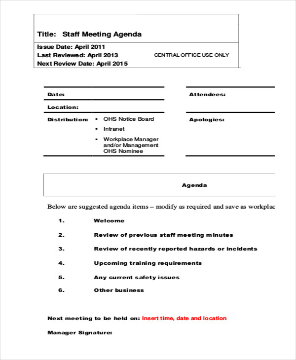 58+ Meeting Agenda Templates