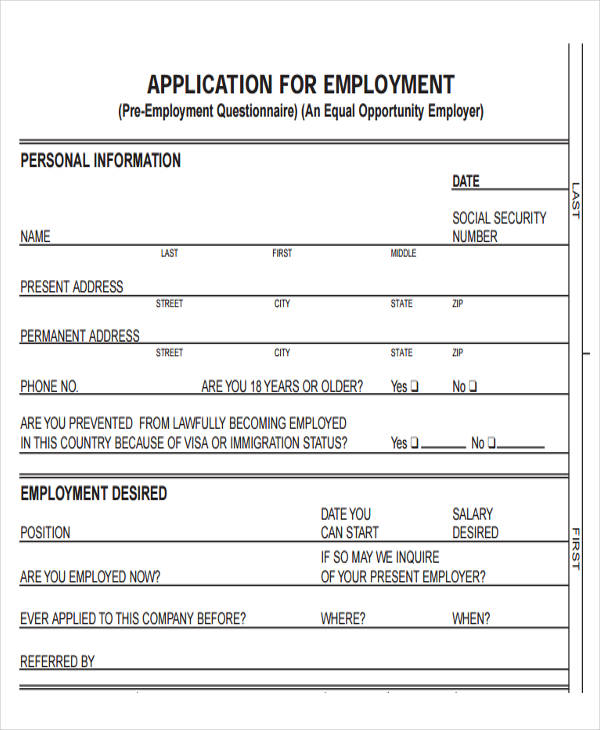 49+ Job Application Form Templates