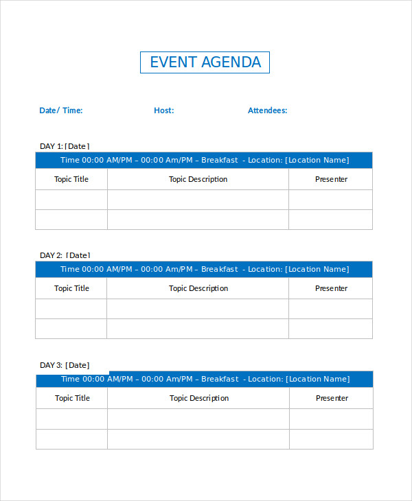 event agenda template