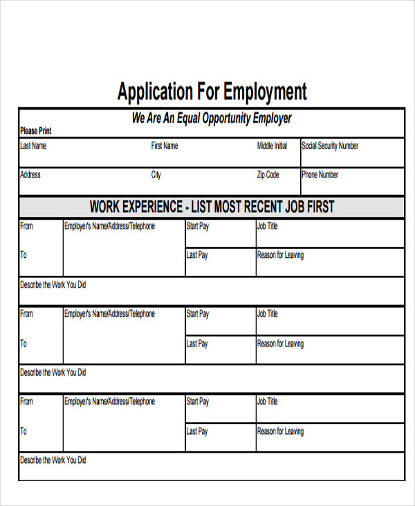 49+ Job Application Form Templates Free & Premium Templates