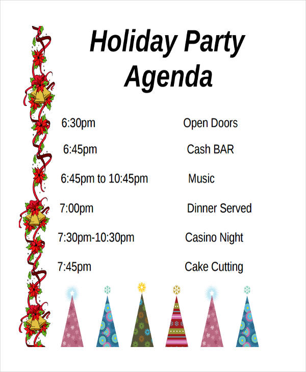 holiday party agenda