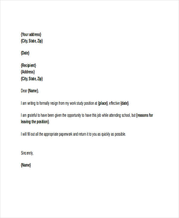 11+ Resignation Letter For Personal Reason DocTemplates