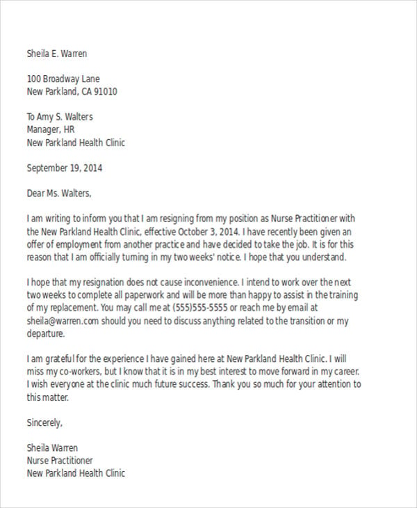 Letter Of Resignation Nurse from images.template.net