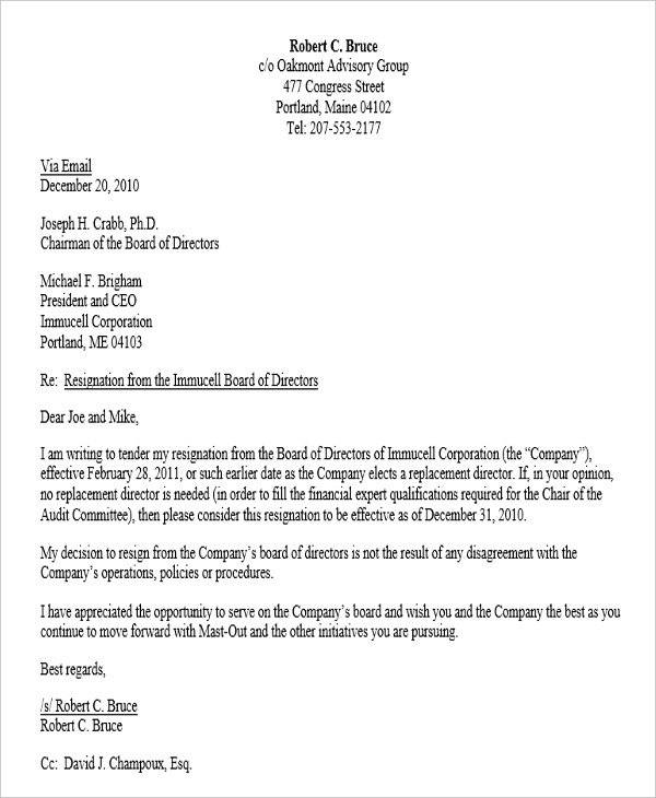 Corporate Resignation Letter Templates - 9+ Free Word, PDF, Format Download