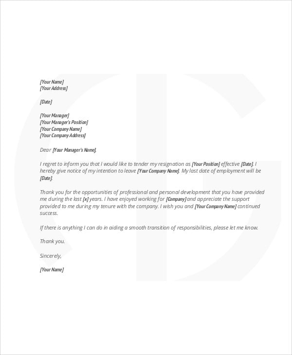 6 Email Resignation Letter Templates Free Word Pdf Format Download Free Premium Templates