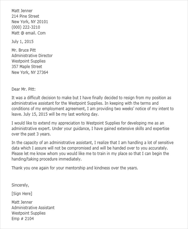 Corporate Resignation Letter Templates - 9+ Free Word, PDF, Format Download