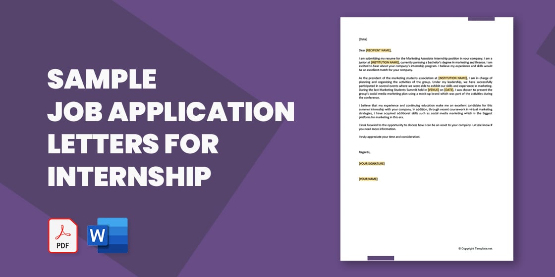student internship application letter sample pdf