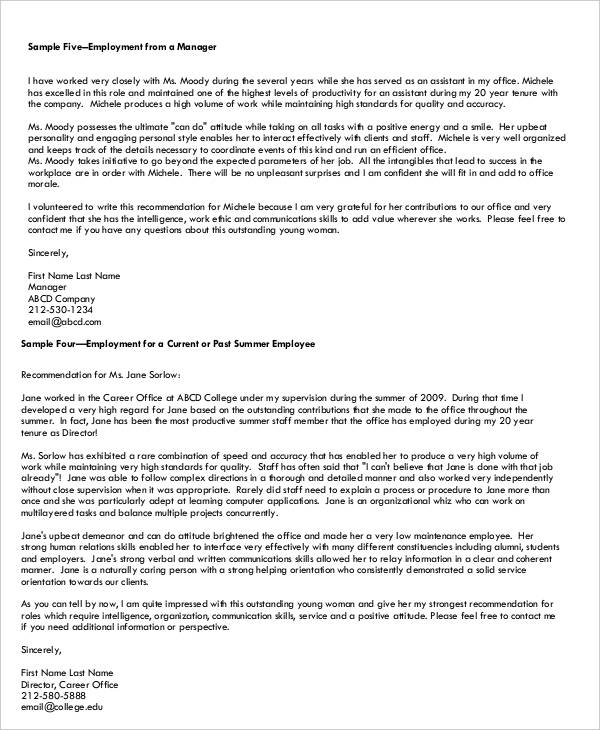 Free Sample Letter Of Recommendation For Employment from images.template.net