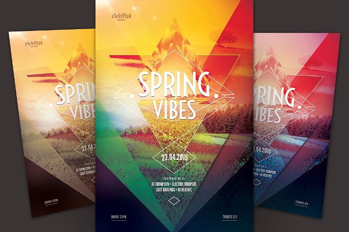 spring vibes flyer template