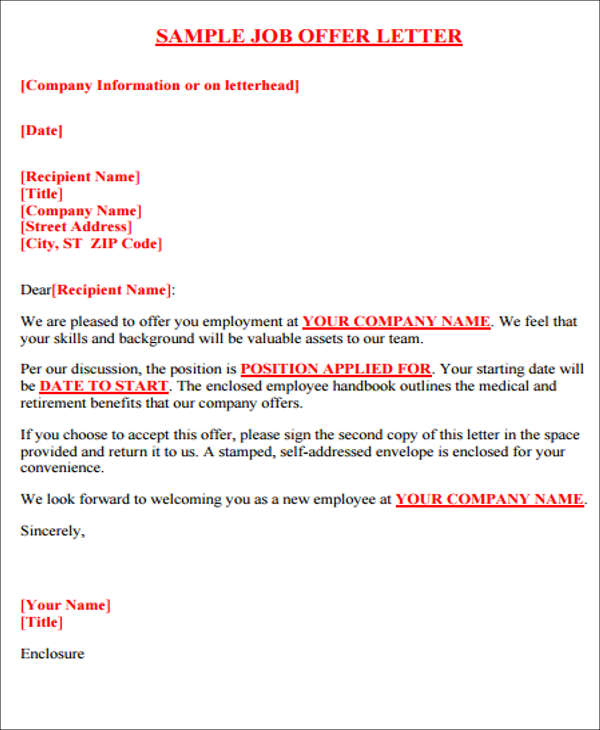 45 Offer Letter Format Templates PDF DOC