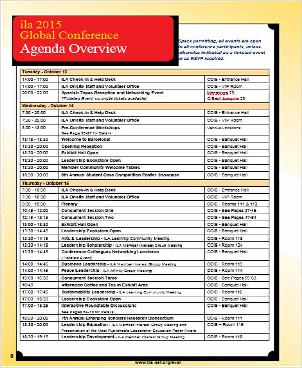 conference program agenda