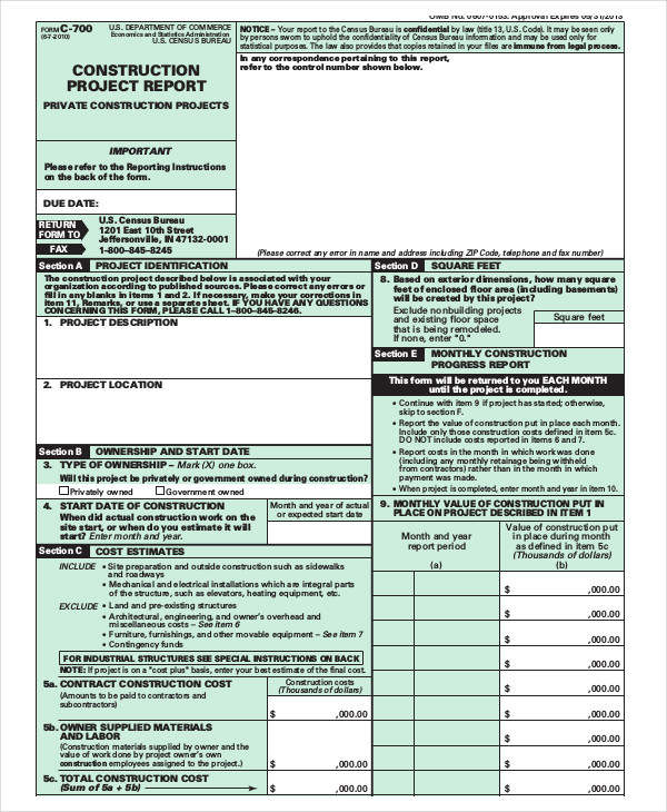 construction project report