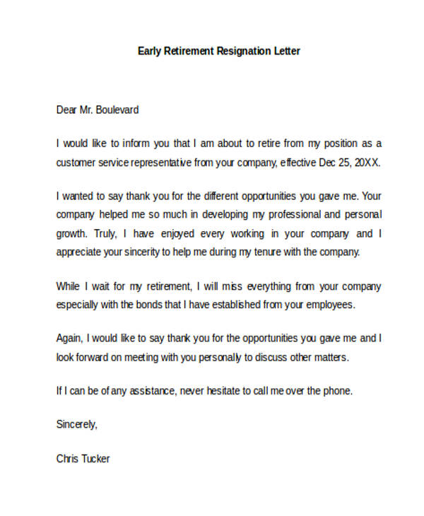 12+ Retirement Resignation Letter Template - Free Word, PDF Format Download