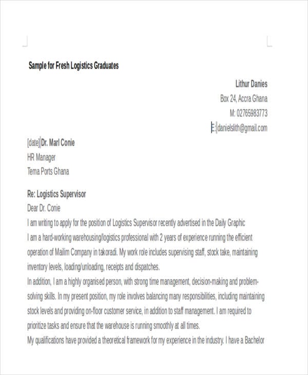 Sample Cover Letter New Graduate Large Collection Modern
