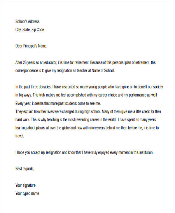 12+ Retirement Resignation Letter Template Free Word, PDF Format Download