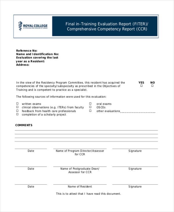 training evaluation report1