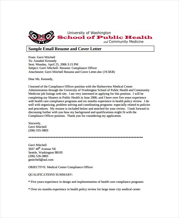 document 9 cover letter