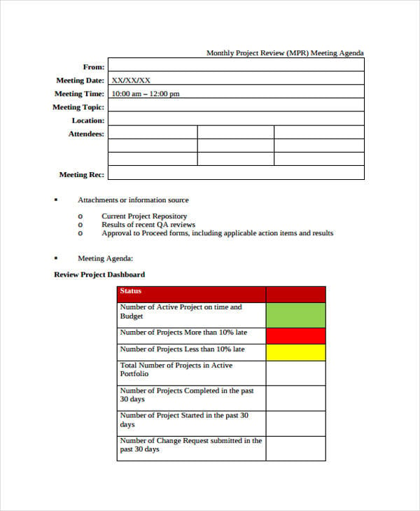 Review Agenda Templates 10+ Free Word, PDF, Doc Format Download