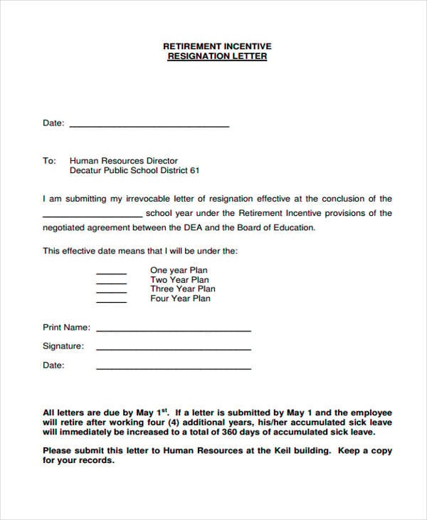 12+ Retirement Resignation Letter Template - Free Word, PDF Format ...