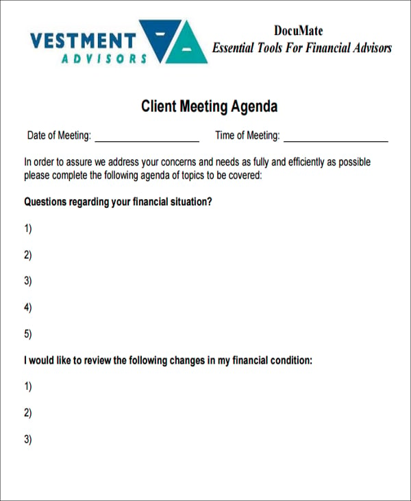financial advisor client meeting agenda1