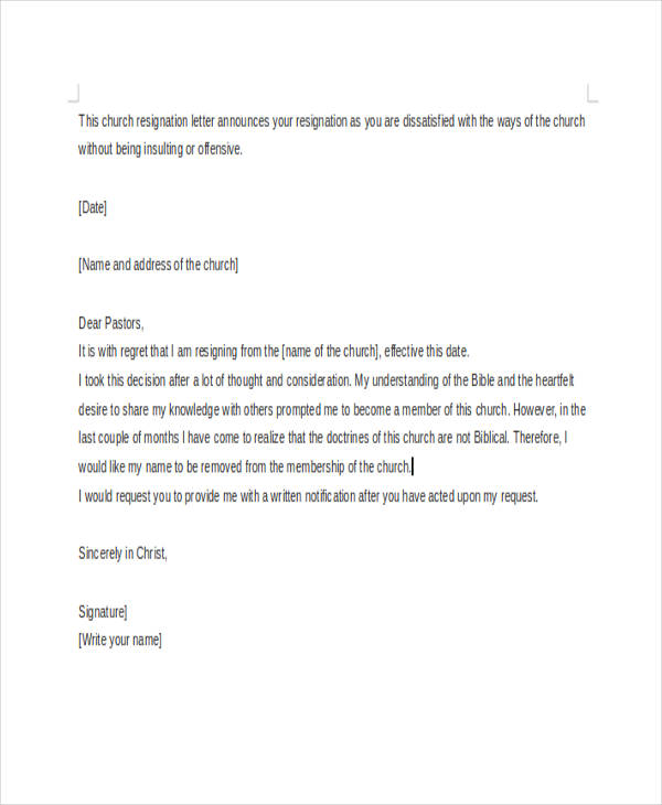 church resignation letter example1