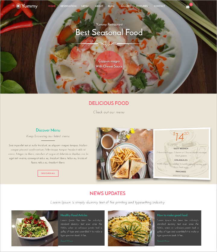 online food ordering delivery joomla website template