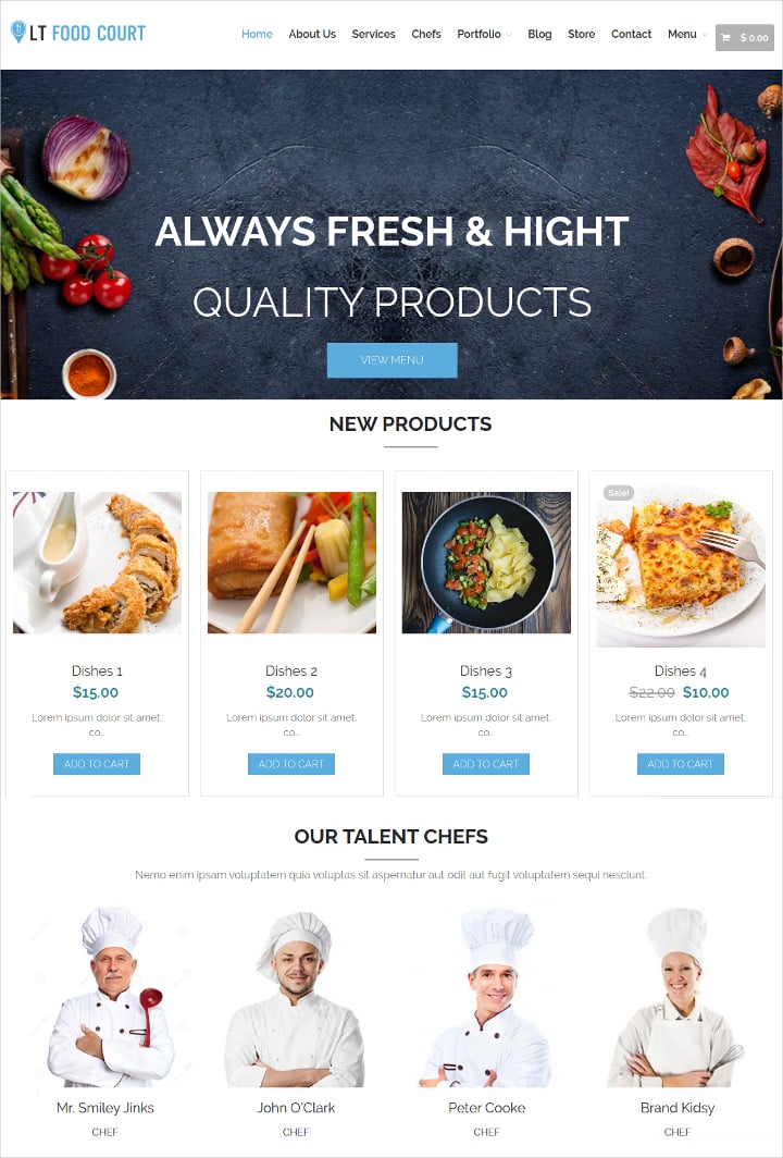 food court online food ordering delivery website template