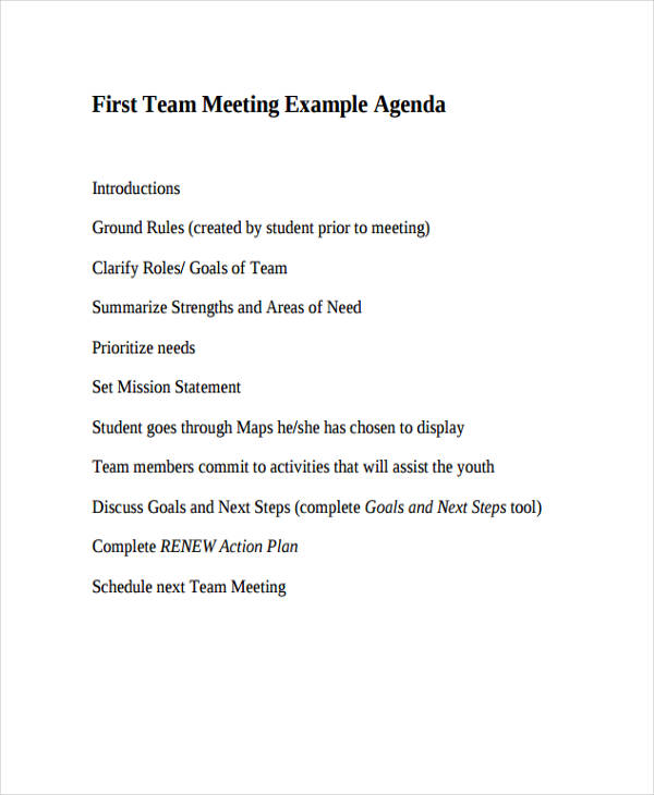 Team Agenda Templates 11  Free Word PDF Format Download