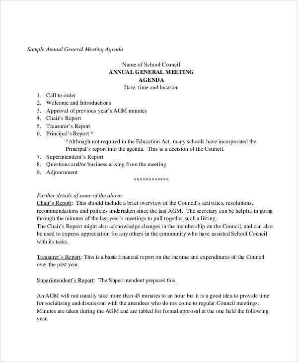 annual general meeting agenda template