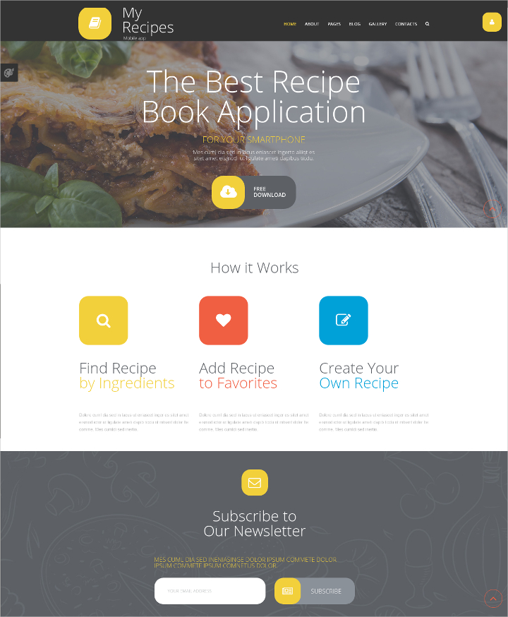 food recipes joomla template